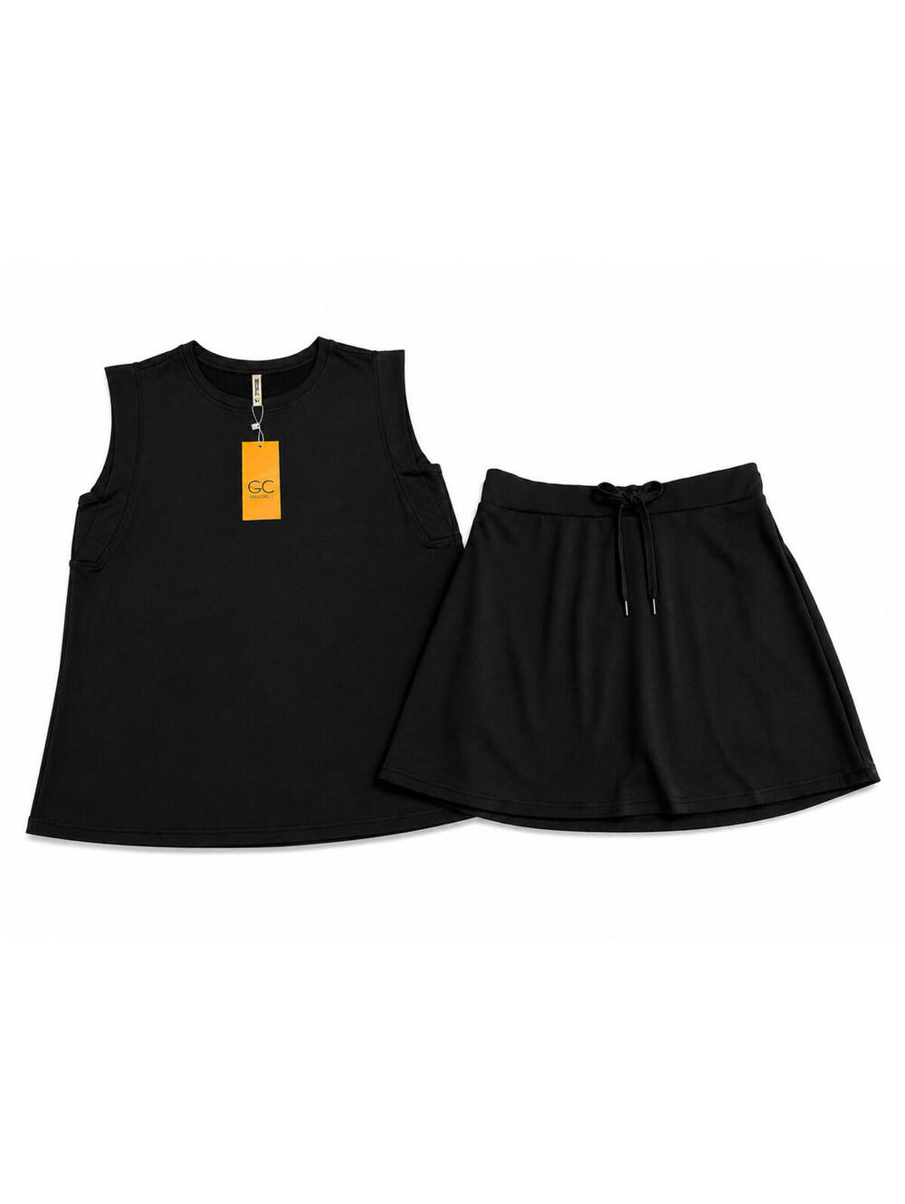 Crazy Cute Grecerelle Active Skort and Top Set in Black Sz XL